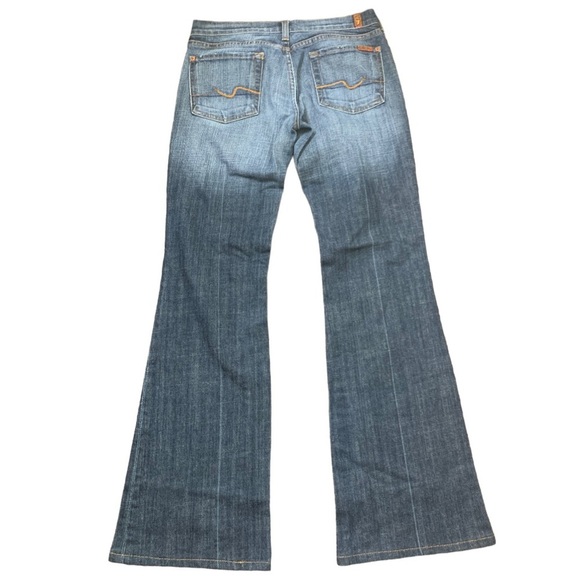 7 FOR ALL MANKIND The Stretch Flare Wide Leg Jeans With Pockets Blue Size 27 - Picture 9 of 12